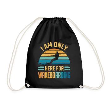Je ne suis là que pour le wakeboard - Sac de sport léger - noir - Devant