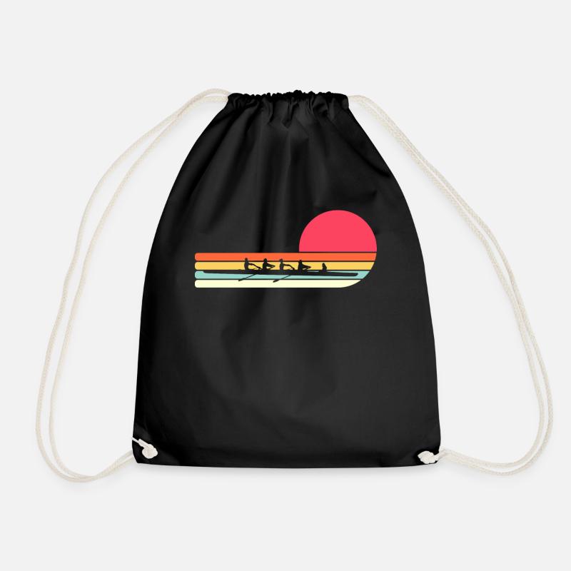 Rowing Rower Rowing Boat - Drawstring Bag - black