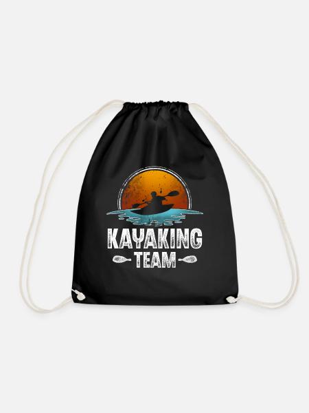 Kajak Kajakfahren paddeln Kajaker Kajakerin - Turnbeutel - Schwarz