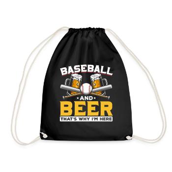 Baseball Bière Humour Hommes Baseball - Sac de sport léger - noir - Devant