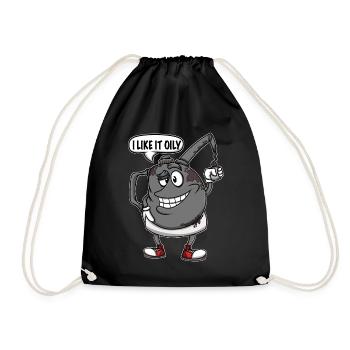 Oil Can I Like It Oily Car Mechanic - Drawstring Bag - black - Front