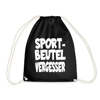 Sportbeutel Vergesser Sportunterricht für Schüler - Turnbeutel - Schwarz - Vorne