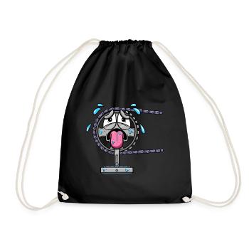 Cyclists Cycling Bicycle Sprocket Bicycle - Drawstring Bag - black - Front