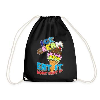 ice cream - eat it don't heat it - Turnbeutel - Schwarz - Vorne
