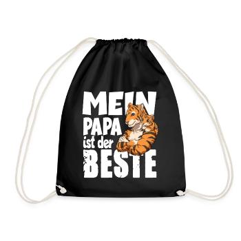 Mein Papa ist der BESTE für einen Papa Vater Papi - Turnbeutel - Schwarz - Vorne