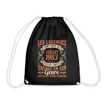 Juillet 1983 Anniversaire Idée Cadeau Vintage - Sac de sport léger - noir - Devant