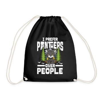 I Prefer Panthers Over People für einen Panther - Turnbeutel - Schwarz - Vorne