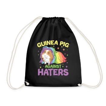 Guinea Pig Against Haters - Turnbeutel - Schwarz - Vorne