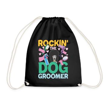 Rockin The Dog Groomer für einen Hundfriseur - Turnbeutel - Schwarz - Vorne