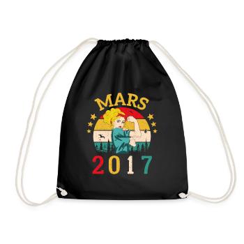 Mars 2017 Anniversaire Idée Cadeau Vintage 2017 - Sac de sport léger - noir - Devant