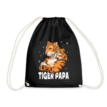 Tiger Papa Tiger Vater und Baby Papa Vatertag - Turnbeutel - Schwarz - Vorne