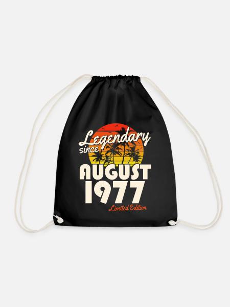August 1977 Vintage Jahrgang Retro Geburtstag - Turnbeutel - Schwarz