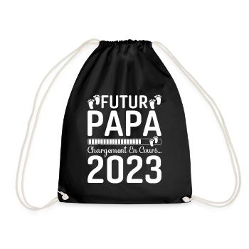 Papa Père Futur Papa 2023 Idée Cadeau Dad - Sac de sport léger - noir - Devant