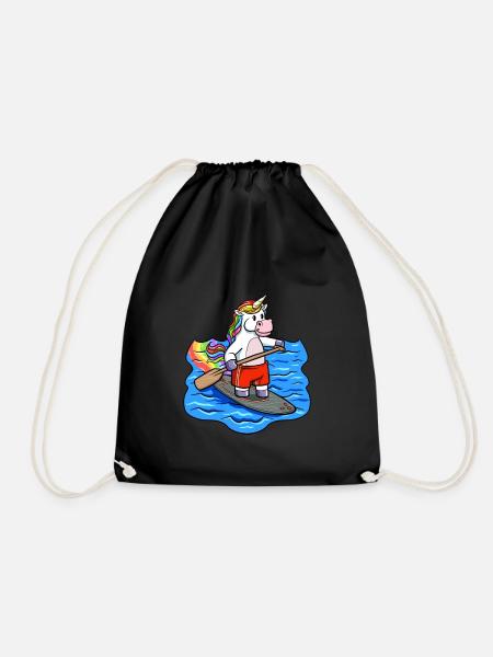 SUP Paddling Kinder Einhorn Stand Up Paddle - Turnbeutel - Schwarz