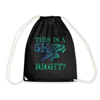 5K Run Road Run 5 km Parkrun - Drawstring Bag - black - Front