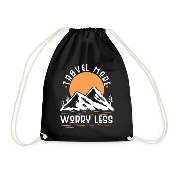 Road Trip Travel Adventure Outdoor Travelers - Drawstring Bag - black - Front