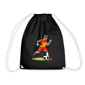 Soccer Player Skeleton Soccer - Drawstring Bag - black - Front