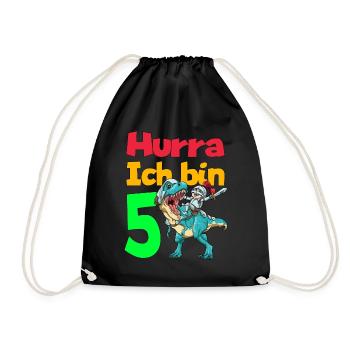 Brachiosaurus Dinosaurier Astronaut Dino Langhals - Turnbeutel - Schwarz - Vorne