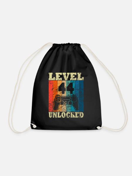 Happy Birthday - 44th birthday for gamers - Drawstring Bag - black