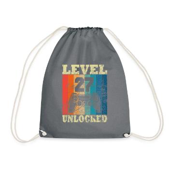 Happy Birthday - 27th birthday for gamers - Drawstring Bag - grey - Front