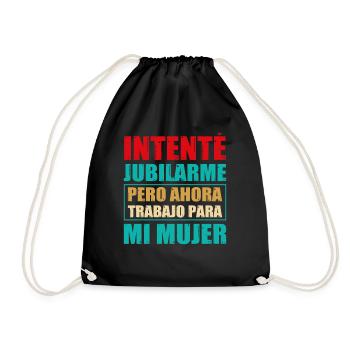 Retraite Maintenant Je Travaille Pour Ma Femme - Sac de sport léger - noir - Devant