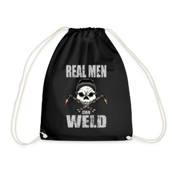 Welding Metal Real Men Can Weld Welder - Drawstring Bag - black - Front