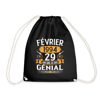 Février 1994 29 Ans Anniversaire Vintage Cadeau - Sac de sport léger - noir - Devant