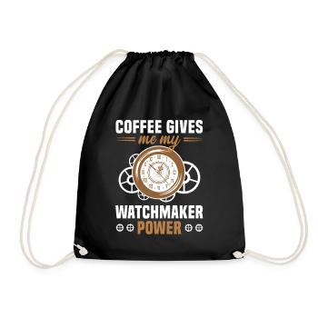 Kaffee Uhrmacher Power Uhrmachermeister Handwerk - Turnbeutel - Schwarz - Vorne