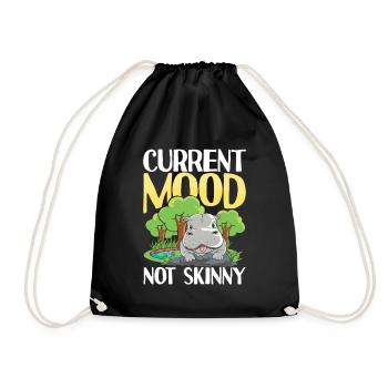 Current Mood Not Skinny Nilpfed für eine Nilpferd - Turnbeutel - Schwarz - Vorne