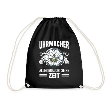 Uhrmacher Uhrmeister Uhren Sammler Geschenk - Turnbeutel - Schwarz - Vorne