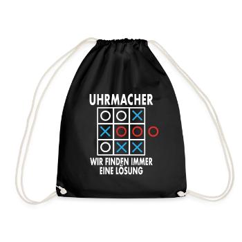 Uhrmacher Finde Immer Eine Lösung Uhren Shop Beruf - Turnbeutel - Schwarz - Vorne