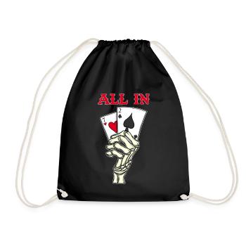 Joueur de poker Cartes de poker 7 2 Skeleton Hand Poker - Sac de sport léger - noir - Devant