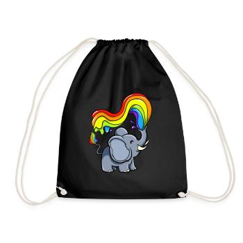 Elefant LGBTQ Gay Pride Regenbogenflagge LGBT - Turnbeutel - Schwarz - Vorne