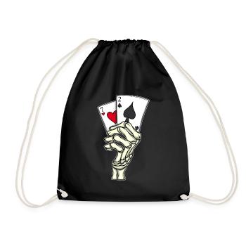 Joueur de poker Cartes de poker 7 2 Skeleton Hand Poker - Sac de sport léger - noir - Devant