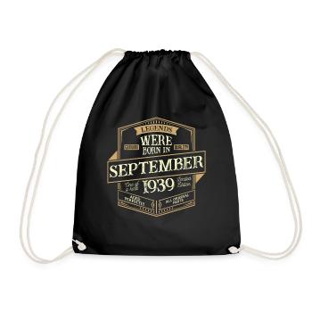 Septembre 1939 Anniversaire homme - Sac de sport léger - noir - Devant