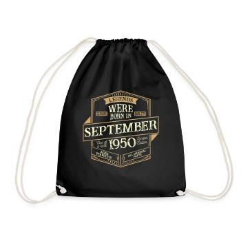 Septembre 1950 Anniversaire Homme - Sac de sport léger - noir - Devant