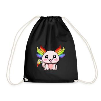 Axolotl LGBTQ Gay Pride Regenbogenflagge LGBT - Turnbeutel - Schwarz - Vorne