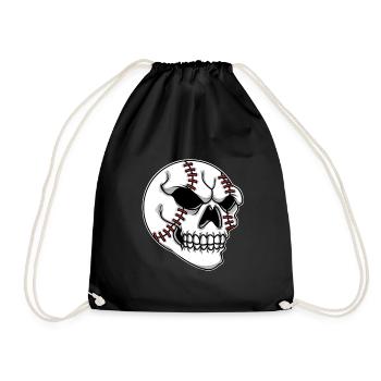 Joueur de baseball Skeleon Head Skull Baseball - Sac de sport léger - noir - Devant