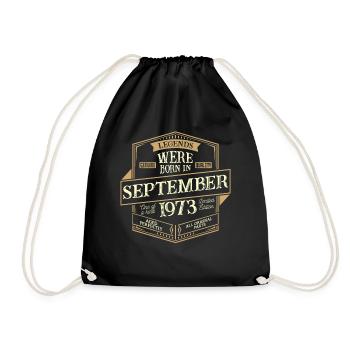 September 1973 birthday man - Drawstring Bag - black - Front