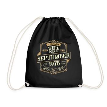September 1978 birthday man - Drawstring Bag - black - Front