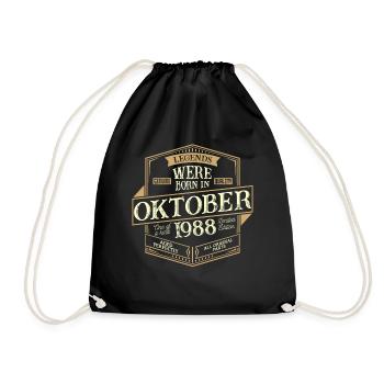 Octobre 1988 Anniversaire Homme - Sac de sport léger - noir - Devant