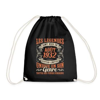 Les Légendes Sont Nées En Août 1932 Édition Limtée - Sac de sport léger - noir - Devant