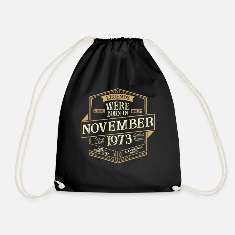 November 1973 Geburtstag Mann - Turnbeutel - Schwarz