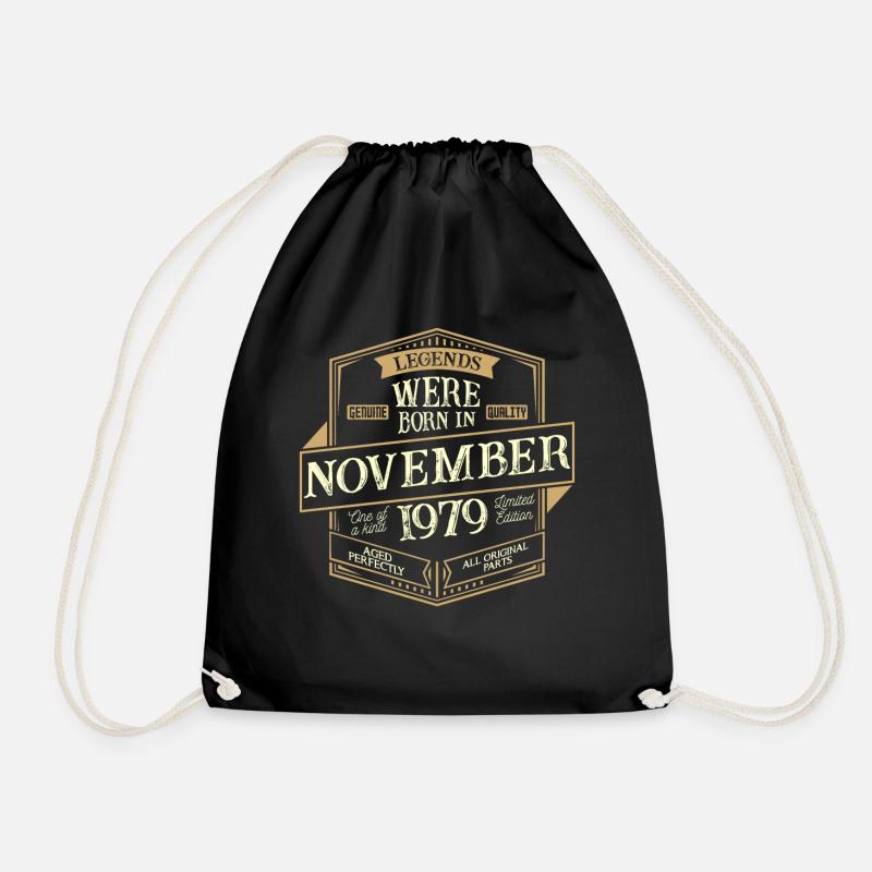 November 1979 Geburtstag Mann - Turnbeutel - Schwarz