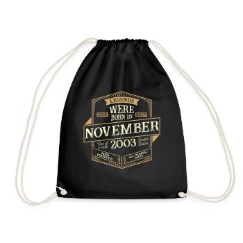 Novembre 2003 Anniversaire Homme - Sac de sport léger - noir - Devant