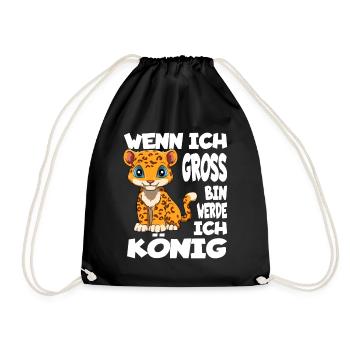 Wenn Ich Groß Bin Werde Ich König - Turnbeutel - Schwarz - Vorne