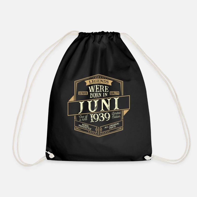 Juni 1939 Geburtstag Mann - Turnbeutel - Schwarz