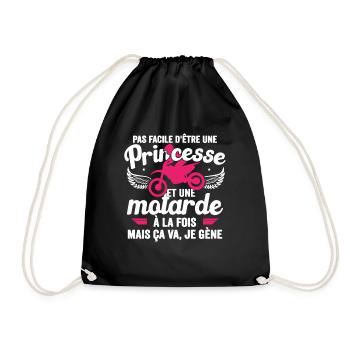 Moto Vélo Anniversaire Motocross Femme Idée Cadeau - Sac de sport léger - noir - Devant