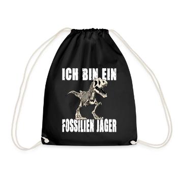 ICH BIN EIN FOSSILIEN JÄGER - Turnbeutel - Schwarz - Vorne
