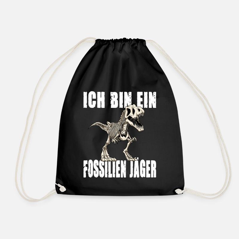 ICH BIN EIN FOSSILIEN JÄGER - Turnbeutel - Schwarz